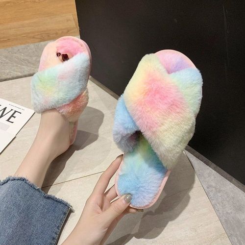 Pantoufles D'hiver En Fausse Fourrure Pour Femmes, Chaussures Chaudes  La Mode, Livraison Directe, Sans Lacet - 36 1/2
