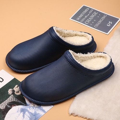 Pantoufles D'hiver En Fourrure Pour Hommes, Chaussures D'intrieur En Cuir Impermables Et Antidrapantes Pour Femmes, Diapositives Chaudes Et Moelleuses Plates, Nouvelle Collection 2020