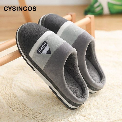 Pantoufles D'hiver En Fourrure Pour Hommes Et Femmes, Chaussures De Maison Confortables  Talon Plat Pour Chambre  Coucher