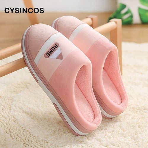 Pantoufles D'hiver En Fourrure Pour Hommes Et Femmes, Chaussures De Maison Confortables  Talon Plat Pour Chambre  Coucher