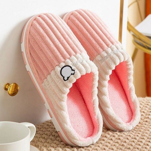 Pantoufles D'hiver En Fourrure Pour Hommes Et Femmes, Chaussures De Maison Confortables  Talon Plat, Pour Chambre  Coucher, 2021