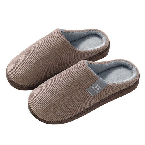 Pantoufles D'hiver En Fourrure Pour Hommes Et Femmes, Chaussures Souples Antidrapantes, Confortables,  Talon Plat, Pour Chambre  Coucher
