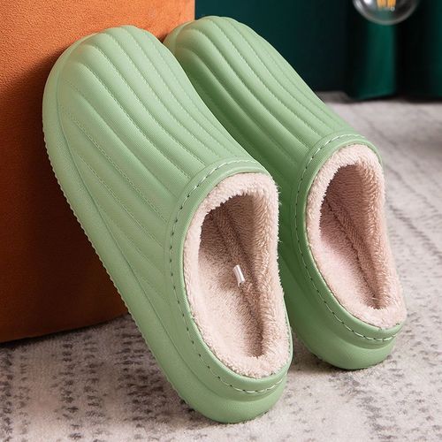 Pantoufles D'hiver En Peluche Impermables Pour Hommes, Nouveau Style, Pantoufles En Fourrure Chaude Eva, Sabots Amoureux, Chaussures De Sol D'intrieur