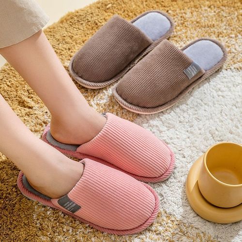 Pantoufles D'hiver En Peluche Pour Femmes, Chaussures D'intrieur En Coton Et Fourrure, Confortables, Automne