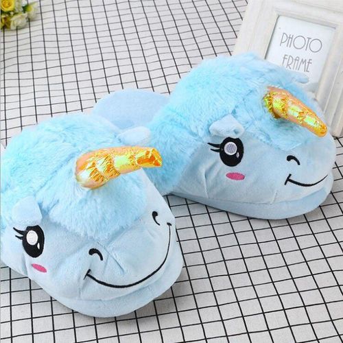 Pantoufles D'hiver Pour Femmes, Chaussures De Maison En Fourrure, Pantoufles Licorne Classiques, 2020 - 36