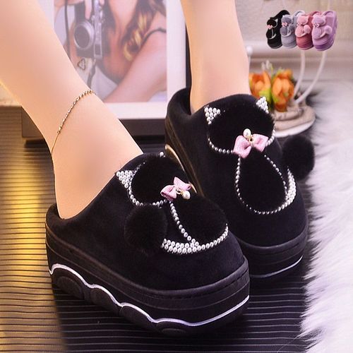 Pantoufles D'intrieur  Plateforme Pour Femmes, Mignonnes Chaussures De Maison, Chaudes, Automne Hiver 2022, Nouvelle Collection - 38 1/2