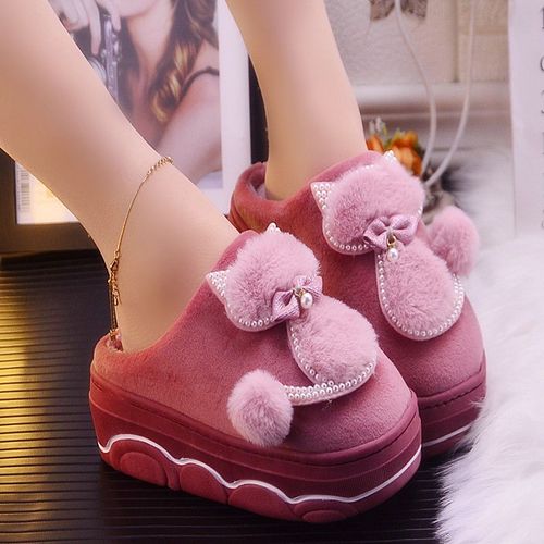 Pantoufles D'intrieur  Plateforme Pour Femmes, Mignonnes Chaussures De Maison, Chaudes, Automne Hiver 2022, Nouvelle Collection - 38 1/2