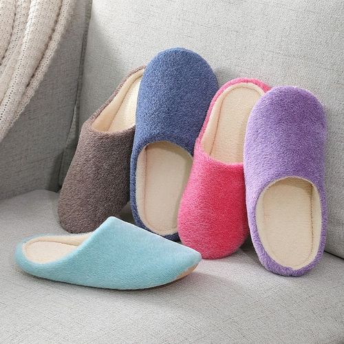 Pantoufles D'intrieur  Semelles Souples Pour Femme, Chaussures Chaudes, En Coton, Antidrapantes, En Velours, Hiver