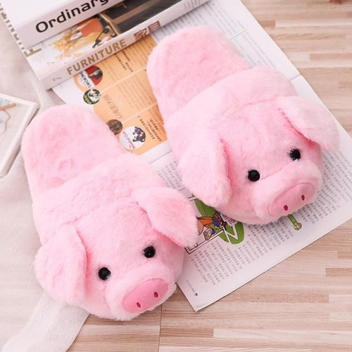 Pantoufles D'intrieur Chaudes Pour Femmes, Chaussures De Cochon Roses Mignonnes, En Peluche Courte Et Douce,  La Mode, Sh467 - 38 1/2