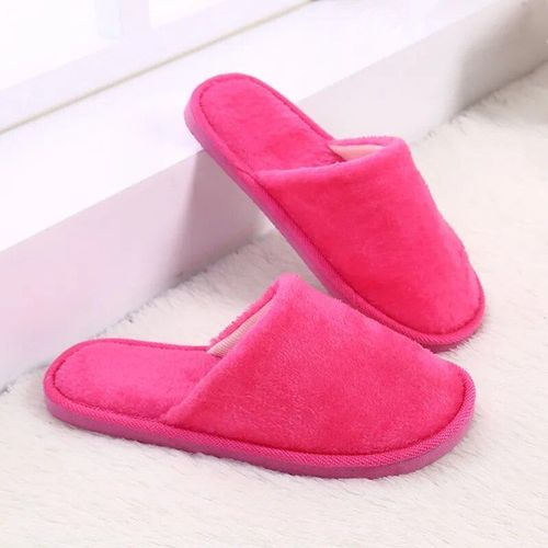 Pantoufles D'intrieur En Coton Doux Pour Femmes,Tongs Monochromes,Chaussures Chaudes En Peluche  Fourrure,Toboggans De Sol,Chambre  Coucher,Couple,Automne,Hiver
