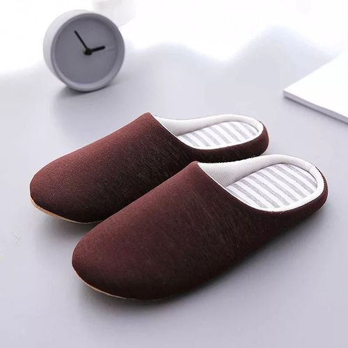 Pantoufles D'intrieur En Coton Doux Pour Femmes,Tongs Monochromes,Chaussures Chaudes En Peluche  Fourrure,Toboggans De Sol,Chambre  Coucher,Couple,Automne,Hiver - 44-45