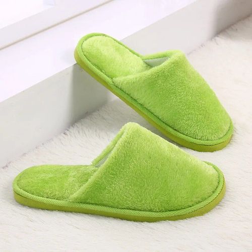 Pantoufles D'intrieur En Coton Pour Femmes,Tongs Douces Monochromes,Chaussures Chaudes En Peluche  Fourrure,Toboggans De Sol,Chambre  Coucher,Couple,Automne,Hiver