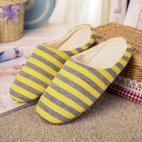 Pantoufles D'intrieur En Coton Pour Femmes,Tongs Douces Monochromes,Chaussures Chaudes En Peluche  Fourrure,Toboggans De Sol,Chambre  Coucher,Couple,Automne,Hiver