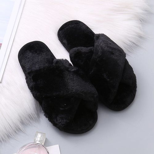 Pantoufles D'intrieur En Fausse Fourrure Pour Femmes, Pantoufles Chaudes Et Moelleuses, En Peluche, Confortables, Plates Et Douces