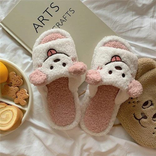 Pantoufles D'intrieur En Fourrure D'ours Mignon Pour Hommes Et Femmes,Toboggans Amusants,Coussin Moelleux,Chaud,Mode,Hiver