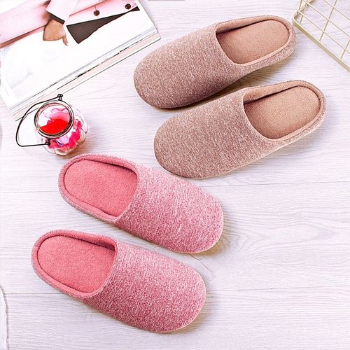 Pantoufles D'intrieur En Peluche Pour Femmes, Chaussures En Coton Doux Et Mignon, Antidrapantes, Couleur Unie, Automne