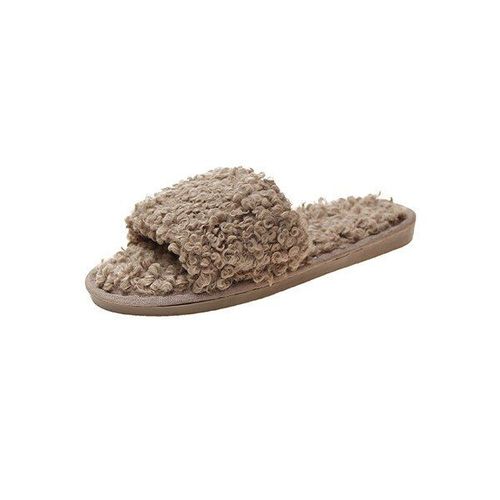 Pantoufles D'intrieur En Peluche Pour Femmes, Chaussures Plates Confortables En Fourrure, Collection Automne Et Hiver - 40 1/2