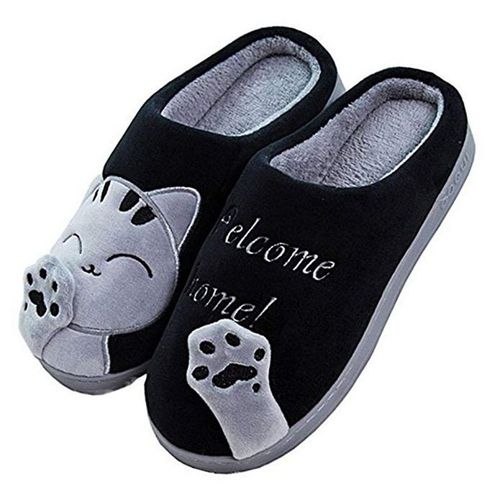 Pantoufles D'intrieur En Peluche Pour Femmes,Toboggans Silencieux Pour Chambre  Coucher,Chaussures De Sol Plates,Pantoufles De Couple,Chaudes,Hiver,Mode