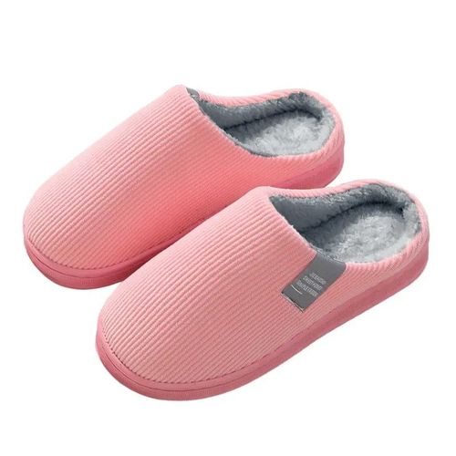 Pantoufles D'intrieur En Peluche Pour Femmes,Toboggans Silencieux Pour Chambre  Coucher,Chaussures De Sol Plates,Pantoufles De Couple,Chaudes,Hiver,Mode