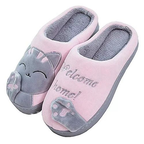 Pantoufles D'intrieur En Peluche Pour Femmes,Toboggans Silencieux Pour Chambre  Coucher,Chaussures De Sol Plates,Pantoufles De Couple,Chaudes,Hiver,Mode