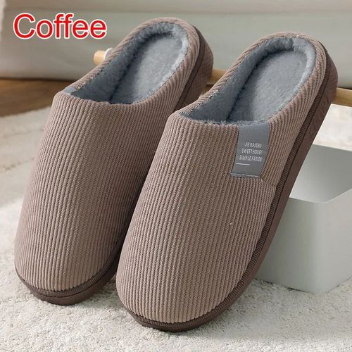 Pantoufles D'intrieur En Velours Ctel  Rayures Pour Femmes,Toboggans Chauds En Peluche De Coton,Toboggans En Fourrure Pour La Maison,Chaussures  La Mode,Automne Et Hiver 2024
