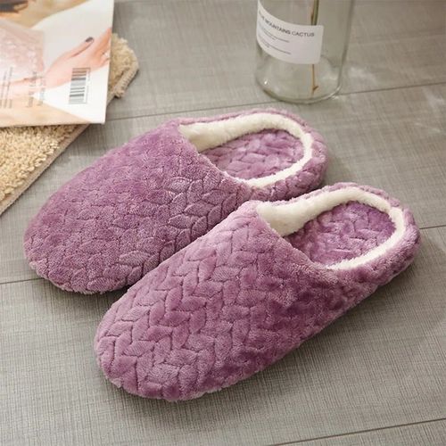 Pantoufles D'intrieur En Velours Ctel  Rayures Pour Femmes,Toboggans Chauds En Peluche De Coton,Toboggans En Fourrure Pour La Maison,Chaussures  La Mode,Automne Et Hiver 2024