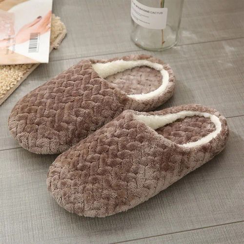Pantoufles D'intrieur En Velours Ctel  Rayures Pour Femmes,Toboggans Chauds En Peluche De Coton,Toboggans En Fourrure Pour La Maison,Chaussures  La Mode,Automne Et Hiver 2024