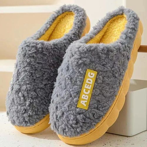 Pantoufles De Chambre En Coton Pour Hommes Et Femmes,Tongs Chaudes En Peluche,Toboggans En Fourrure,Mnage,Maison,Dames,Hiver - 44-45