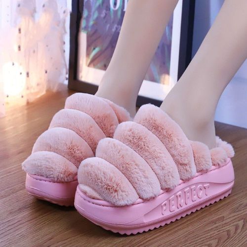 Pantoufles De Lapin Blanc Pour Femmes, Jolies Chaussures D'intrieur  Plateforme Avec Oreilles En Peluche