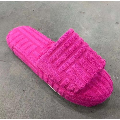 Pantoufles De Luxe  Bout Ouvert Et Semelle paisse Pour Femmes, Chaussures D'extrieur Plates En Velours Ctel Vert, Tongs D't Et D'automne - 36