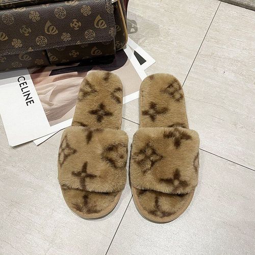 Pantoufles De Luxe En Coton  Semelle paisse Et Bout Ouvert Pour Femmes, Chaussures D'extrieur Plates Et Blanches, Tongs D'automne, 4