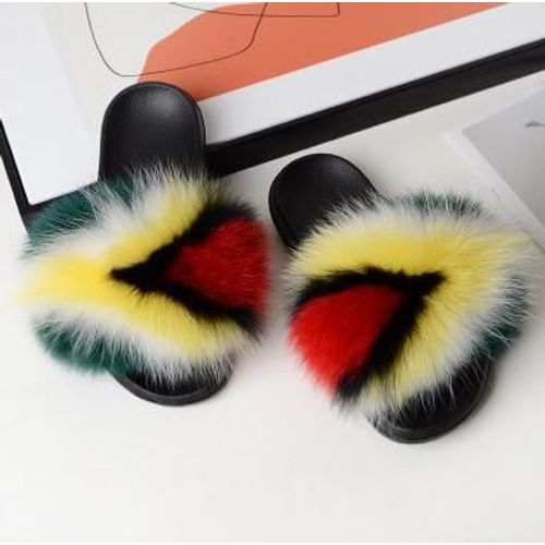 Pantoufles De Luxe En Fourrure Moelleuse Pour Femmes, Tongs D'intrieur Chaudes, En Peluche, Incroyables, Vente En Gros, Nouvelle Collection - 38