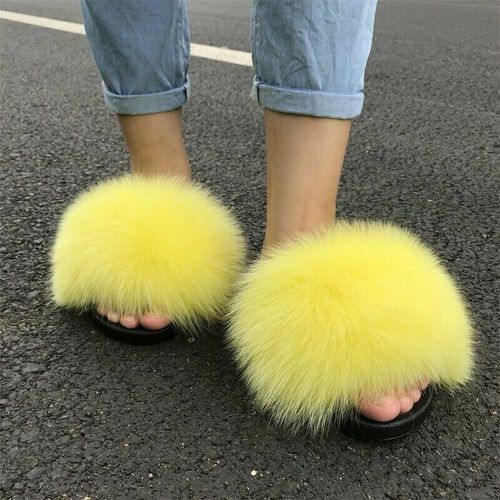 Pantoufles De Luxe En Fourrure Moelleuse Pour Femmes, Tongs D'intrieur Chaudes, En Peluche, Incroyables, Vente En Gros, Nouvelle Collection - 38