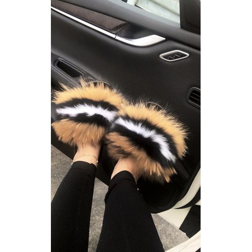 Pantoufles De Luxe En Fourrure Moelleuse Pour Femmes, Tongs D'intrieur Chaudes, En Peluche, Incroyables, Vente En Gros, Nouvelle Collection - 38