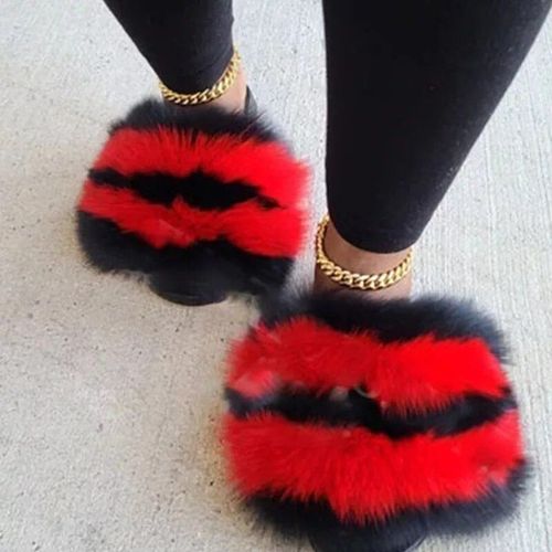 Pantoufles De Luxe En Fourrure Moelleuse Pour Femmes, Tongs D'intrieur Chaudes, En Peluche, Incroyables, Vente En Gros, Nouvelle Collection - 38