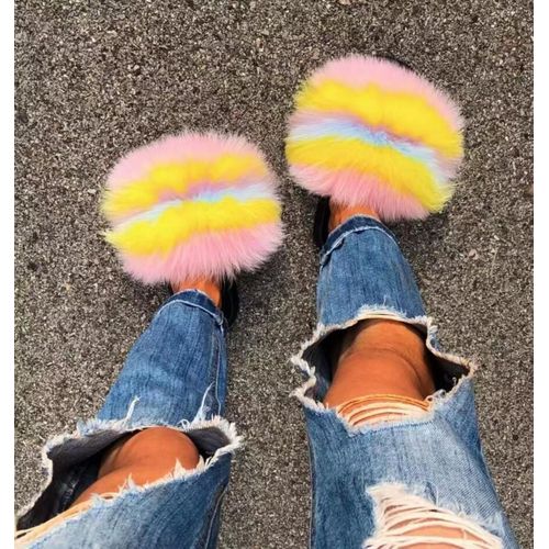 Pantoufles De Luxe En Fourrure Moelleuse Pour Femmes, Tongs D'intrieur Chaudes, En Peluche, Incroyables, Vente En Gros, Nouvelle Collection - 39