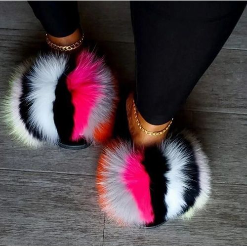 Pantoufles De Luxe En Fourrure Moelleuse Pour Femmes, Tongs D'intrieur Chaudes, En Peluche, Incroyables, Vente En Gros, Nouvelle Collection - 39