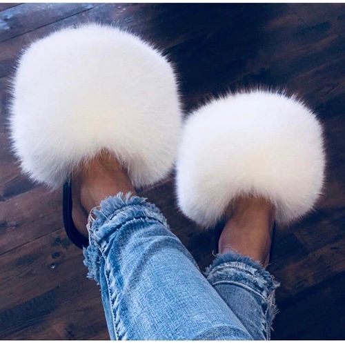 Pantoufles De Luxe En Fourrure Moelleuse Pour Femmes, Tongs D'intrieur Chaudes, En Peluche, Incroyables, Vente En Gros, Nouvelle Collection - 42