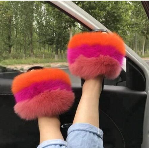 Pantoufles De Luxe En Fourrure Moelleuse Pour Femmes, Tongs D'intrieur Chaudes, En Peluche, Incroyables, Vente En Gros, Nouvelle Collection - 43