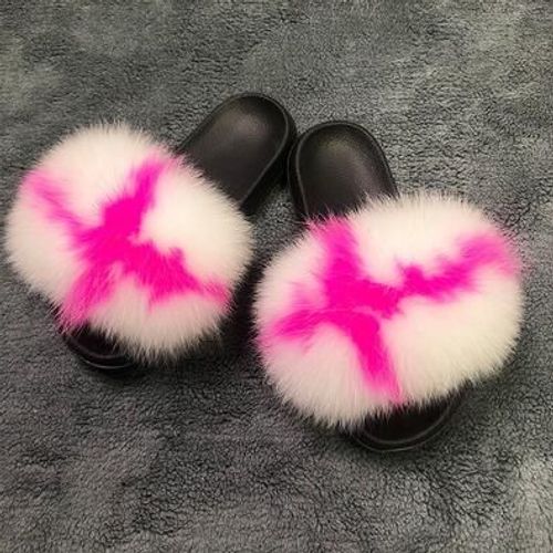 Pantoufles De Luxe En Fourrure Moelleuse Pour Femmes, Tongs D'intrieur Chaudes, En Peluche, Incroyables, Vente En Gros, Nouvelle Collection - 43