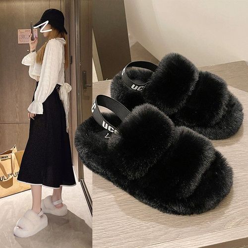 Pantoufles De Luxe En Fourrure Moelleuse Pour Filles, Tongs D'intrieur Chaudes Pour Femmes, Incroyables, En Peluche, Vente En Gros - 39