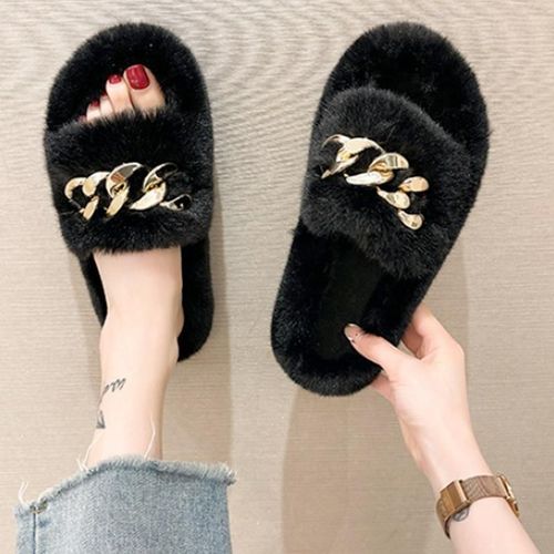 Pantoufles De Luxe Pour Filles, Tongs En Fourrure Moelleuse Pour Femmes, Intrieur Chaud, Incroyable, En Peluche, Vente En Gros