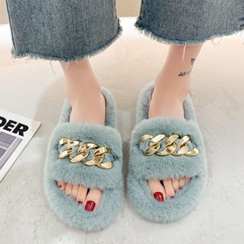 Pantoufles De Luxe Pour Filles, Tongs En Fourrure Moelleuse Pour Femmes, Intrieur Chaud, Incroyable, En Peluche, Vente En Gros