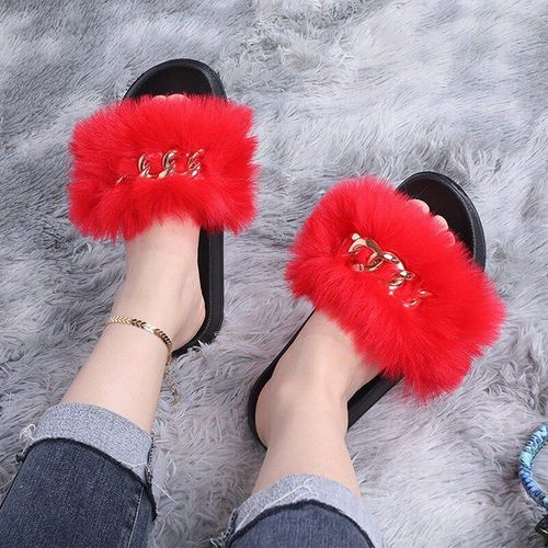 Pantoufles De Luxe Pour Filles, Tongs En Fourrure Moelleuse Pour Femmes, Intrieur Chaud, Incroyable, En Peluche, Vente En Gros