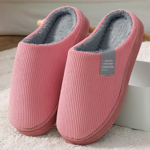 Pantoufles De Maison Antidrapantes Impermables Pour Hommes Et Femmes, Chaussures D'hiver Chaudes D'intrieur En Coton, En Mousse  Mmoire De Forme