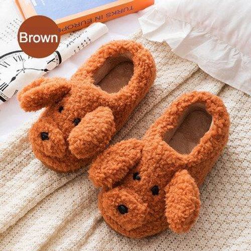 Pantoufles De Maison Chaudes Et Mignonnes Pour Hommes Et Femmes, Chaussures D'hiver, Nouvelle Mode Dcontracte, Teddy Dog, Dessin Anim, Fourrure De Cerf, Diapositives, 2021