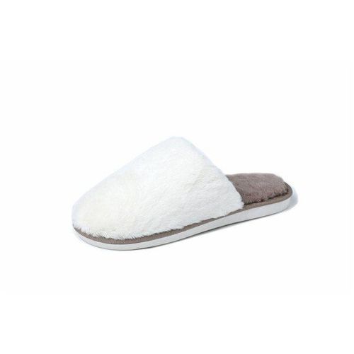 Pantoufles De Maison Chaudes Pour Femmes, Pantoufles D'automne Et D'hiver  Enfiler, En Fausse Fourrure, En Peluche De Coton - 35 1/2