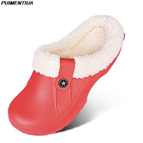 Pantoufles De Maison Impermables Et Antidrapantes, Chaussures Chaudes D'hiver Pour Femmes, D'intrieur En Coton, Souples, En Mousse  Mmoire De Forme, Pour Couples