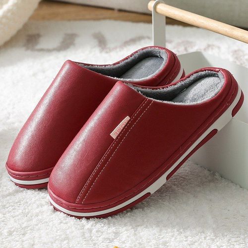 Pantoufles De Maison Impermables Et Antidrapantes Pour Hommes Et Femmes, Chaussures D'hiver Chaudes D'intrieur En Coton, Semelle paisse Et Souple, Mousse  Mmoire De Forme, Pour Couples