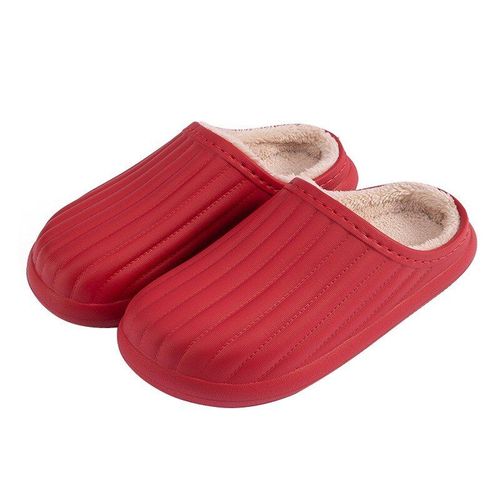 Pantoufles De Maison Impermables Et Antidrapantes Pour Hommes Et Femmes, Chaussures D'hiver Chaudes D'intrieur En Coton, Semelle paisse Et Souple, Mousse  Mmoire De Forme, Pour Couples